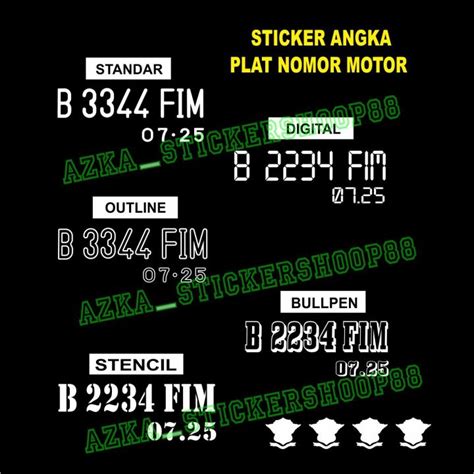 STICKER ANGKA PLAT NOMOR MOTOR Lazada Indonesia