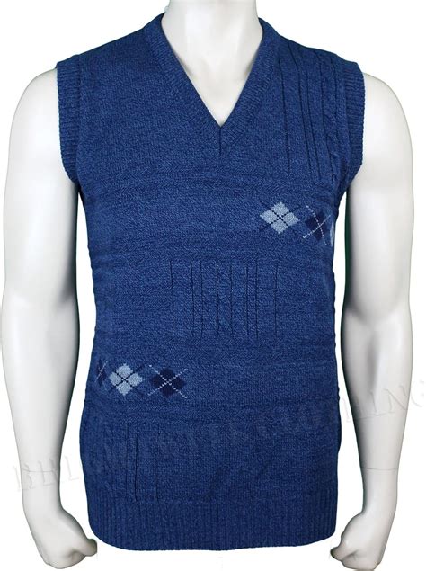 Bellissimo Mens Sleeveless Cardigan Knitted Waistcoat Classic Style