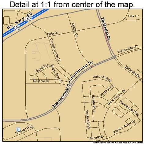 Rancho Cordova California Street Map 0659444