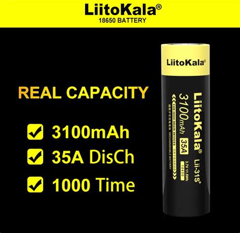 Liitokala Lii 31s 18650 Battery 3 7v 4 2v Li Ion 3100ma 35a Power