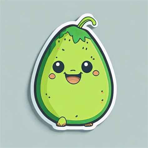 Premium Ai Image Cute Fruit Icon Avocado