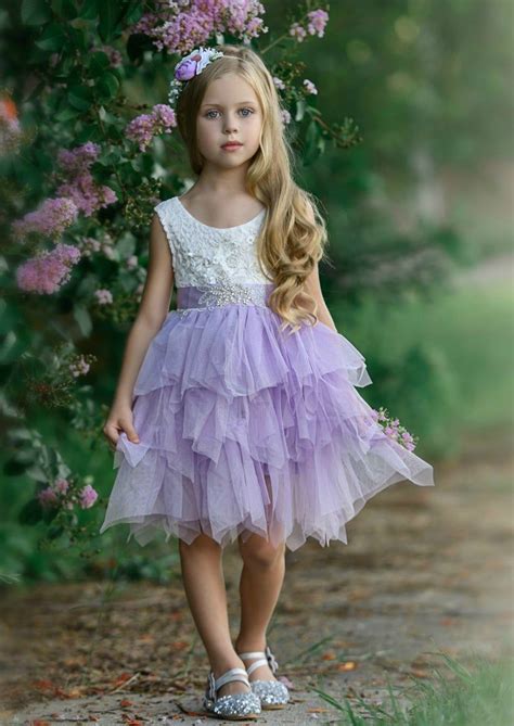 Lavender Flower Girl Dress Tulle Flowers Flower Girl Dresses Tulle