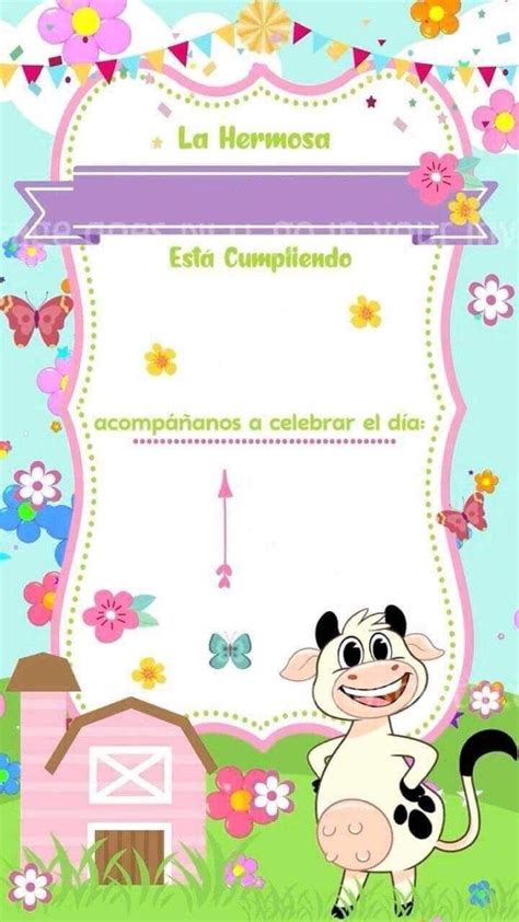 Vaca Lola Plantillas Para Invitaci N De Cumplea Os Invitaciones De