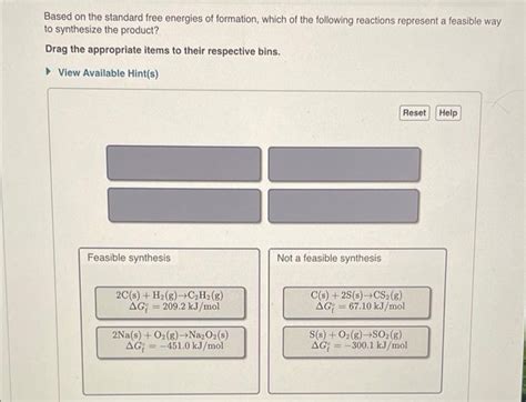 Solved Based On The Standard Free Energies Of Formation Chegg