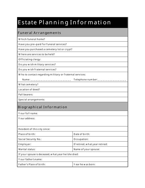 Free Printable Estate Planning Forms Printable Forms Free Online