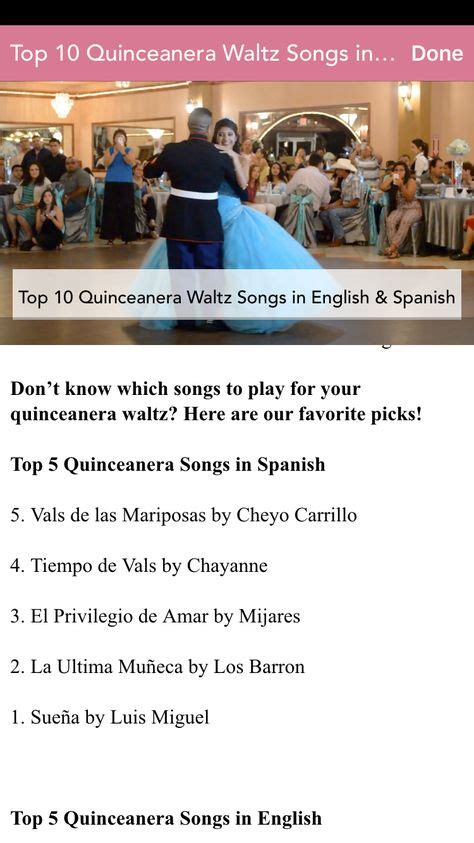 Top Quinceanera Songs Ideas And Inspiration