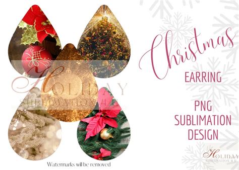 Christmas Earring Png Sublimation Design Bundle Holiday Etsy