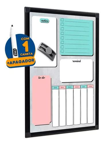 Planner Semanal Parede X Cm Planejador Preto Brindes Mercadolivre