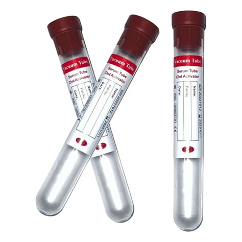 Vacuum Blood Collection Rubber Red Serum 10mL Tube Clot Activator