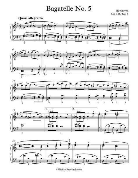 Bagatelles Op No Sheet Music Piano Sheet Music Free Piano