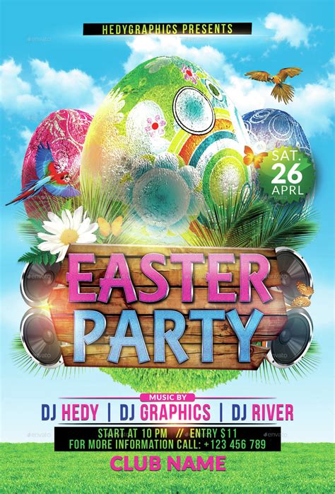 Easter Party - Flyer Template, Print Templates | GraphicRiver