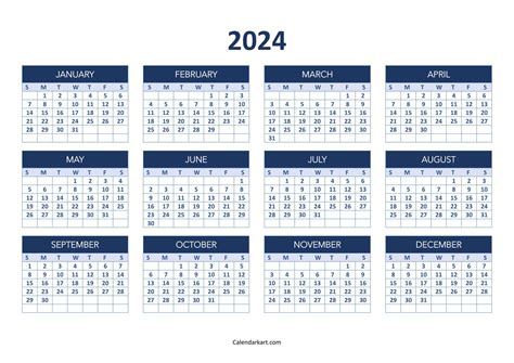 2024 Calendar Images Printable Bookmarks Blanca Myrtia