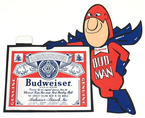 Vintage 7 Different Unused Budweiser Budman Stickers From The 70s