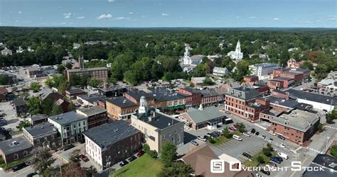 Overflightstock Small Town Downtown Stores And Shops Drone Aerial