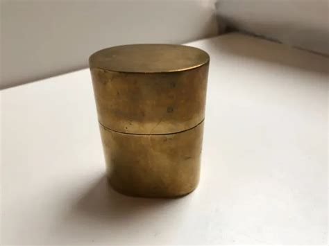 Briquet De Table Essence Poilus Laiton Ancien Vintage Brass Petrol