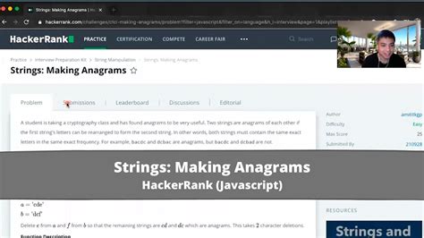 How To Solve Making Anagrams On HackerRank Javascript Strings