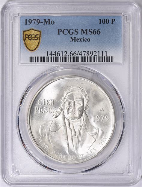 Mexico Mo Silver Pesos Km Pcgs Ms Item