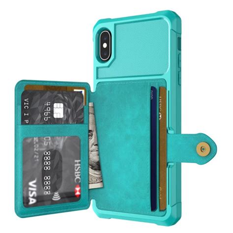 Apple Iphone Xs Max Raised Bezel Cover With Wallet Card Holderstand