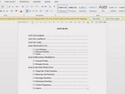 Cara Membuat Daftar Isi Manual Di Word Semua Versi Dafunda