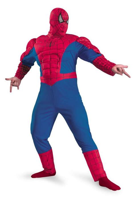 Spiderman Classic Muscle Chest Halloween Adult Costume One Size