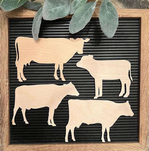 Wooden Cow Cutouts Unfinished Wood Cows Cow Wood Shapes Farm Animal