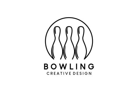 Bowling logo design with creative lines concept 23480761 Vector Art at ...