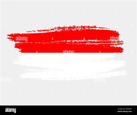 Artistic Grunge Brush Flag Of Indonesia Isolated On White Background