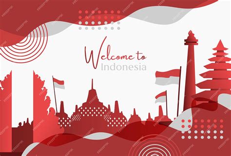 Premium Vector Welcome To Indonesia Vector Background