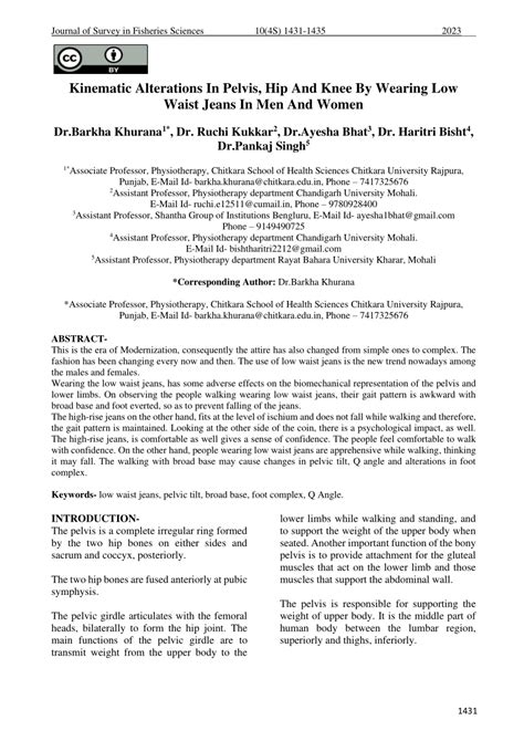 PDF Kinematic Alterations In Pelvis Hip And Knee By Wearing Low