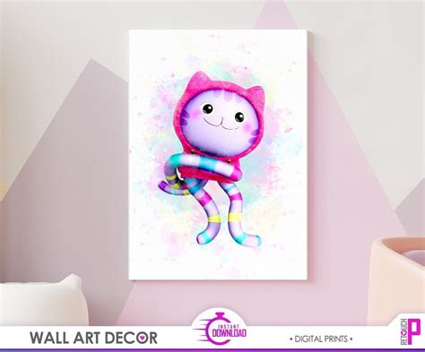 Gabby Dollhouse Dj Catnip Wall Art Decor, Printable Gabby Dollhouse ...