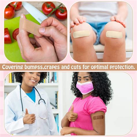 200 Count Skin Tone Flexible Fabric Adhesive Bandages for Wound Care ...