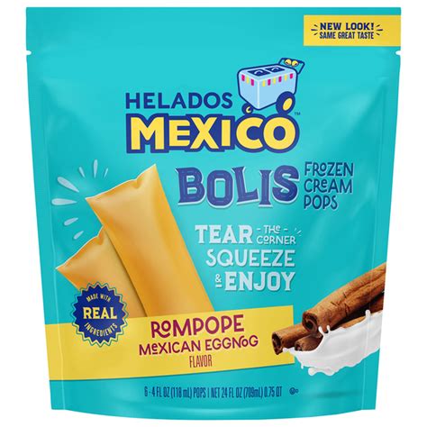 Helados Mexico Frozen Cream Pops Rompope Mexican Eggnog Flavor 4 Fl