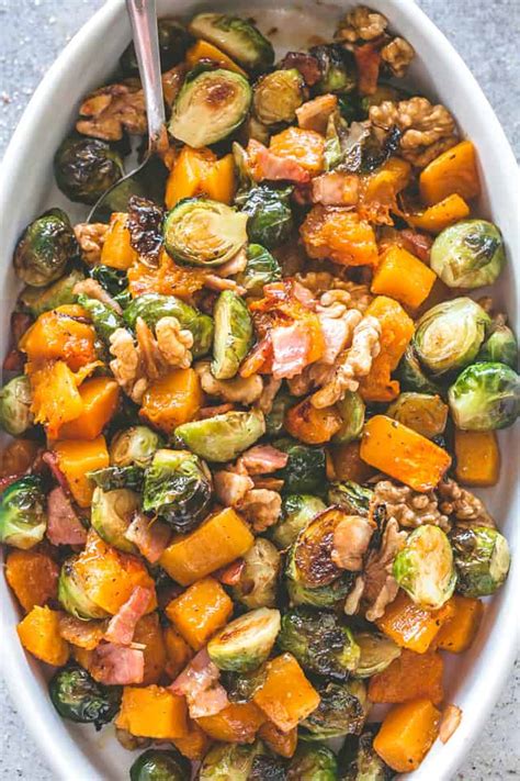 Roasted Butternut Squash With Brussels Sprouts Einfachbacken Vip