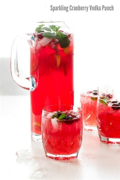 Sparkling Cranberry Vodka Punch A Perfect Easy Cocktail Punch Recipe