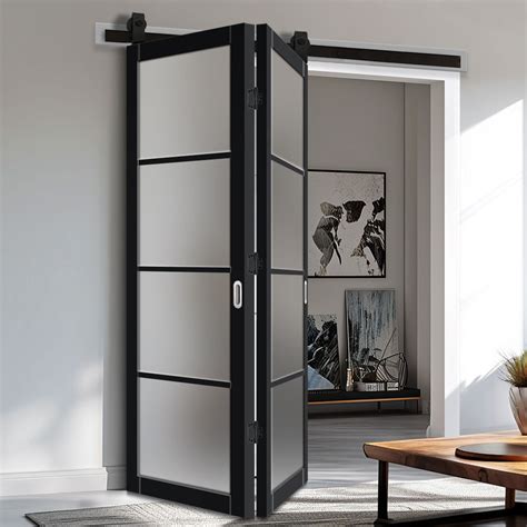 Spaceeasi Top Mounted Black Folding Track And Double Door Eco Urban® B