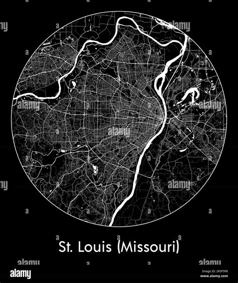 City Map St Louis Missouri United States North America Vector