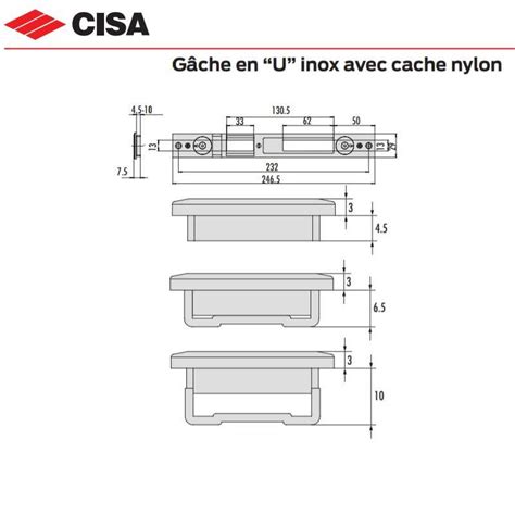 Jeu De G Che Inox Serrure Cisa Multitop Multipoints