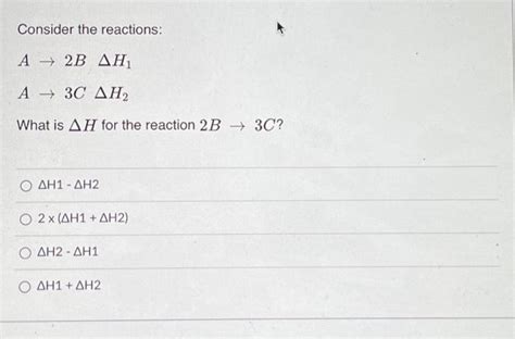 Solved Consider The Reactions Begin Array L A Chegg