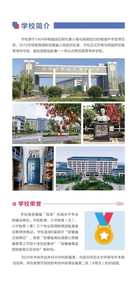 桐城师范高等专科学校2024年分类考试招生简章