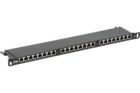 Патч-панель ITK 0,5U к. 5e STP 24 пт. экран. Dual IDC высокой плотности ...