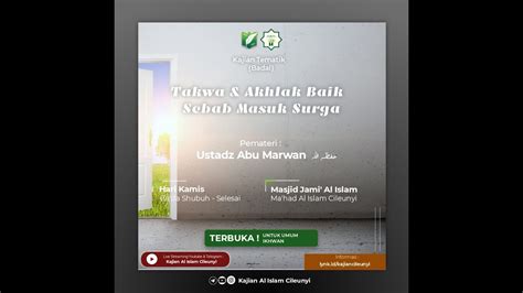 Takwa Akhlak Baik Sebab Masuk Surga Kitabul Jami Ustadz Abu