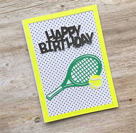 Tennis Birthday Card Happy Birthday Card For Tennis Player Etsy