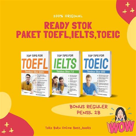 Jual Paket Buku Bahasa Inggris Terbaru Top For Toefl Ielts Toeic