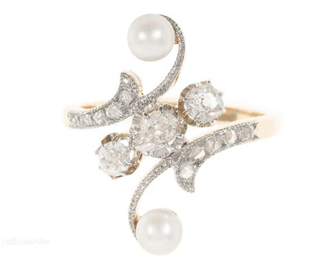 Antiques Atlas Art Nouveau Diamond And Pearl Ring