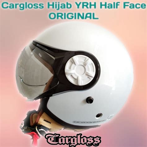 Jual Helm Cargloss Hijab Yrh Half Face Original White Shopee Indonesia