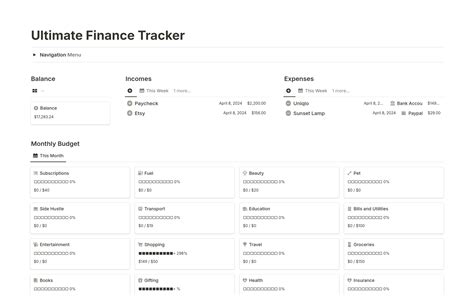 Ultimate Finance Tracker Notion Template