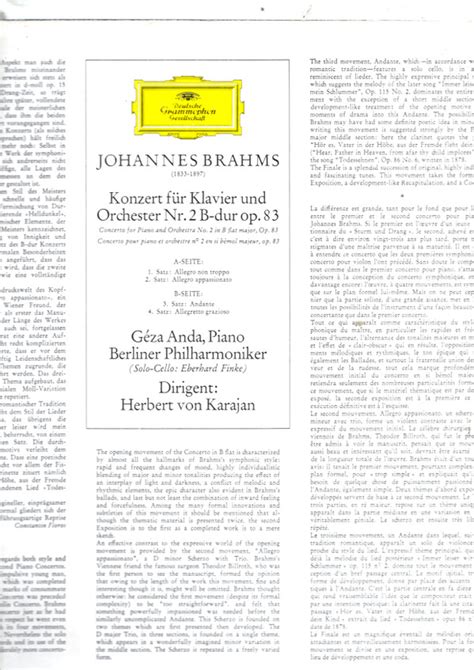 Klavierkonzert nr 2 b dur by Johannes Brahms Géza Anda Herbert Von