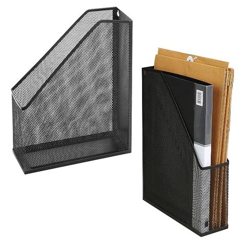 Set Of Wire Mesh Wall Mounted Or Freestanding Document Rack