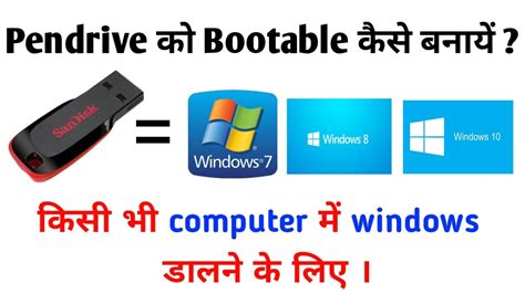 How To Install Window Using Pendrive Pendrive Ko Bootable Kaise