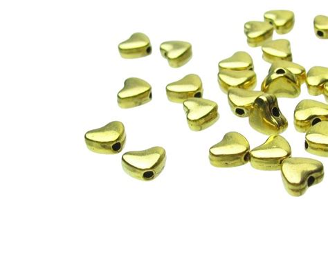 Gold Toned Small Heart Beads 5 5mm Approx 75pcs My Beads